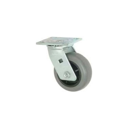 CASTERS WHEELS & INDUSTRIAL HANDLING Faultless Swivel Plate Caster 4in TPR Wheel 493-4